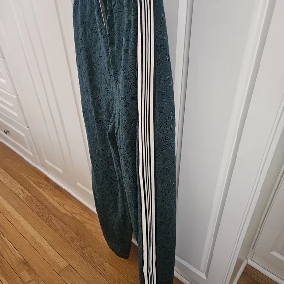 Maeve Dark Green Lace Track Pants - Picture 4 of 6